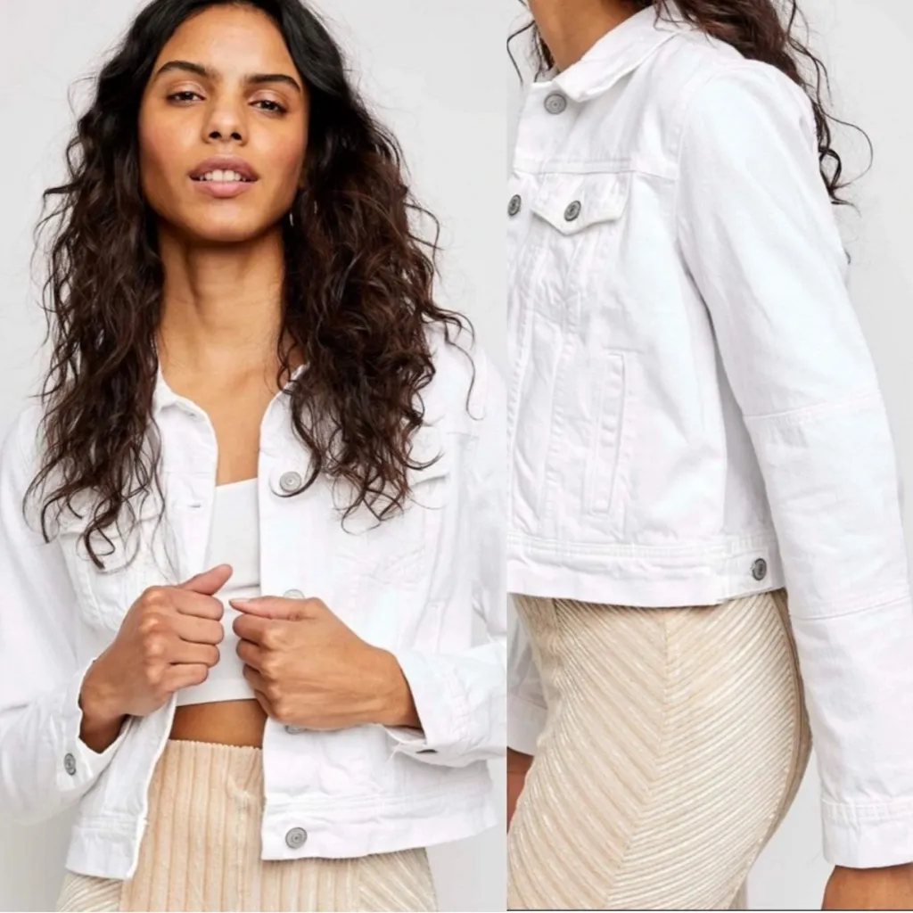 FREE PEOPLE denim jean jacket size small - Image 2