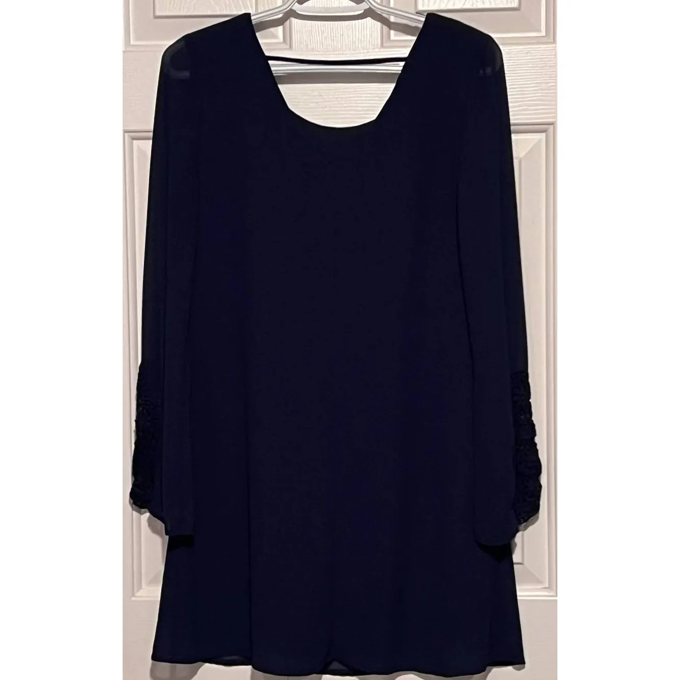 Speechless Women's Navy Long Sleeve Dress with Lining Croquet Sleeves Size XS‎ - Image 2