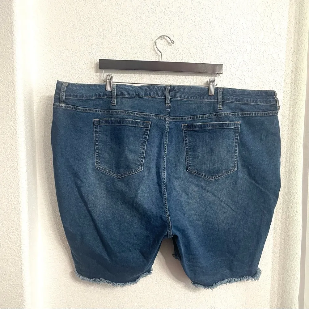 Torrid Womens Shorts Denim Blue High Waist Frayed Cut Hem Plus Size 30 - Image 2