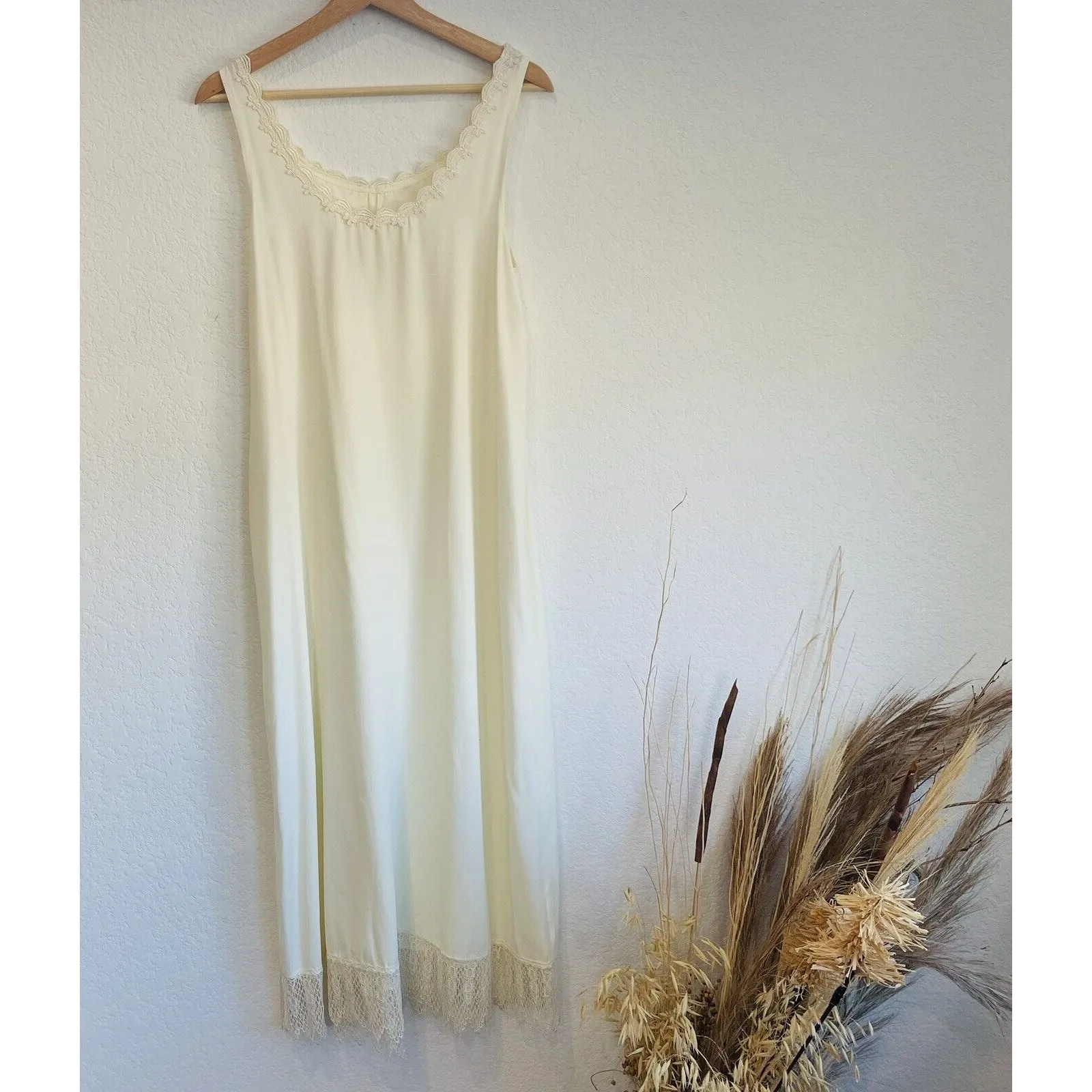 Zoe California White Dress Large with Lace Fringe Vintage 90's - Image 4
