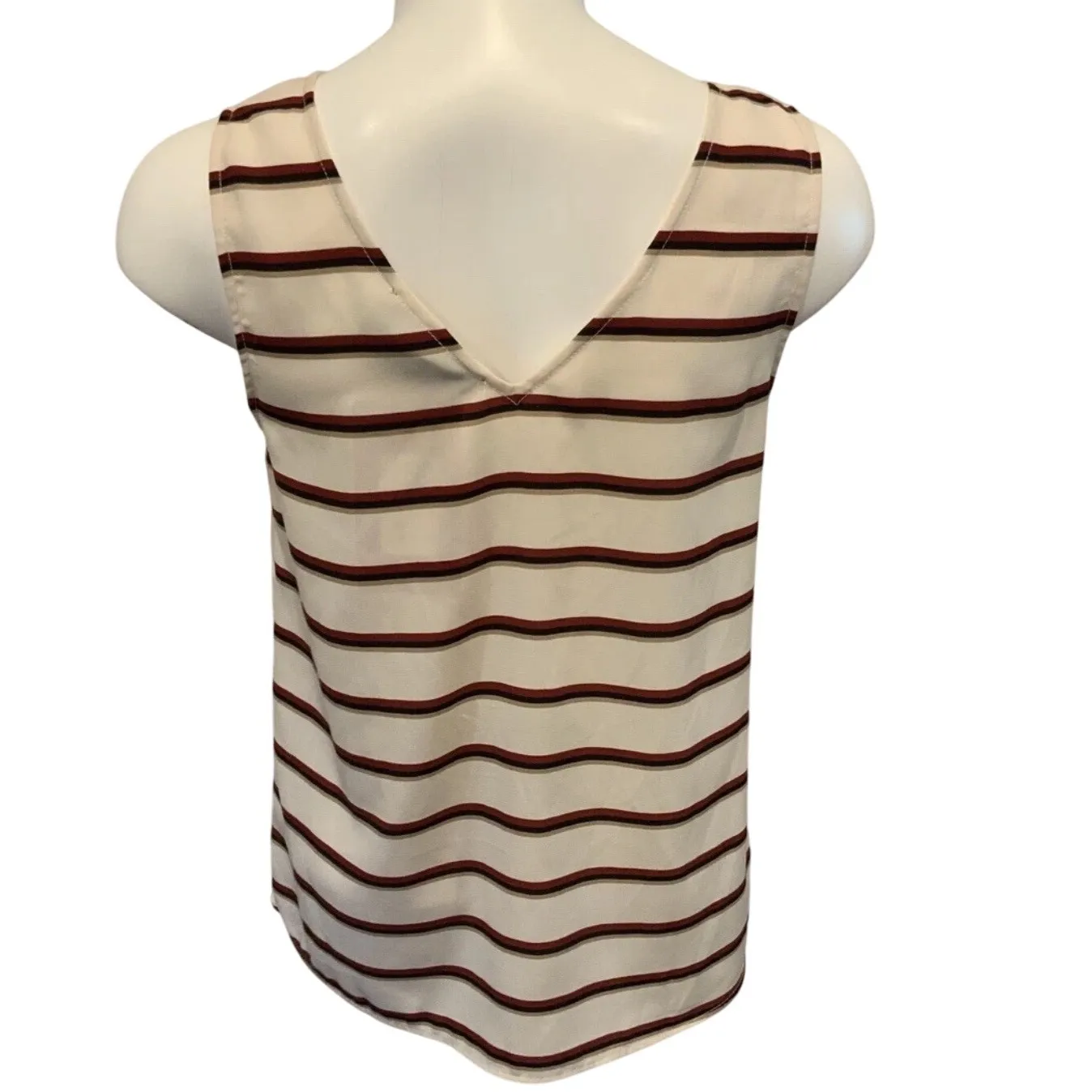 Sunday in Brooklyn Striped Sleeveless‎ Blouse Top XS Evereve NWT Ivory Red Black - Image 9