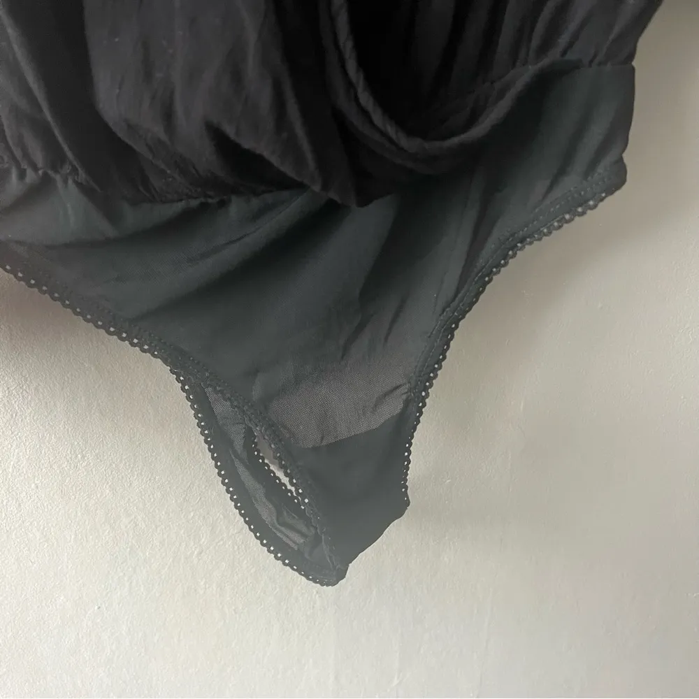 Free People Black Cleo Tie Front Flowy Bodysuit Size XS - Image 4