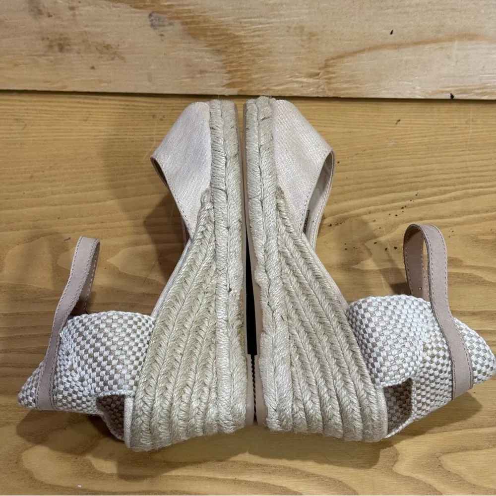 Soludos Espadrille Wedge Sandals Tan Canvas Peep Toe Ankle Strap Women Size 8.5 - Image 10
