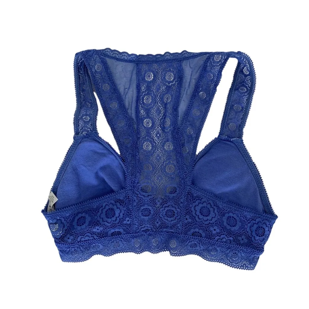Aerie Bralette XS Blue Lace Padded Lingerie Festival Sexy Y2K Intimates - Image 3