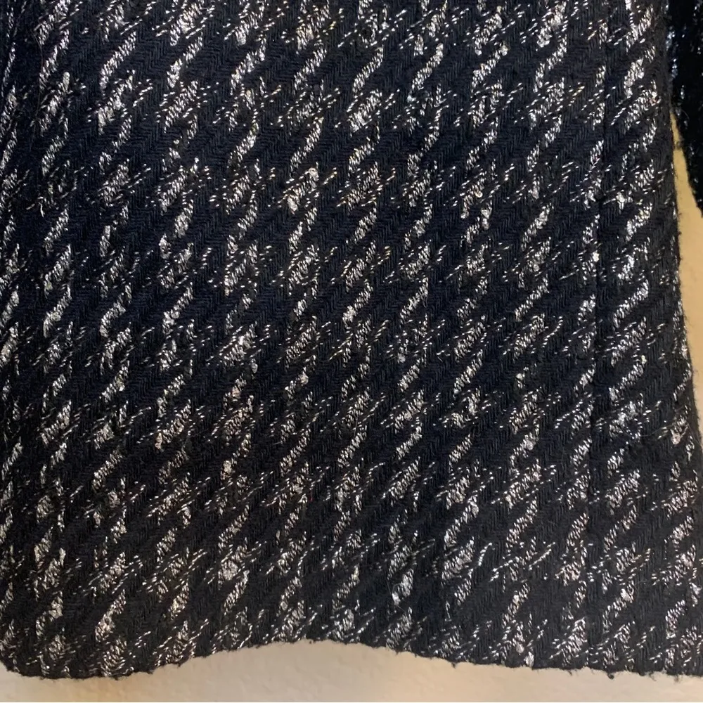 Vintage Evan Picone Black and Silver Houndstooth Blazer Size 6 - Image 7