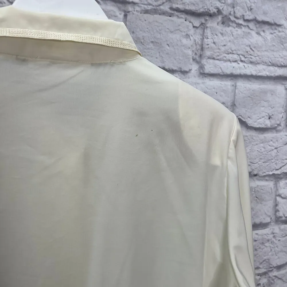 Vintage Yves St Clair Ivory White Embroidered Blouse Size 18 Eyelet Pleats - Image 5