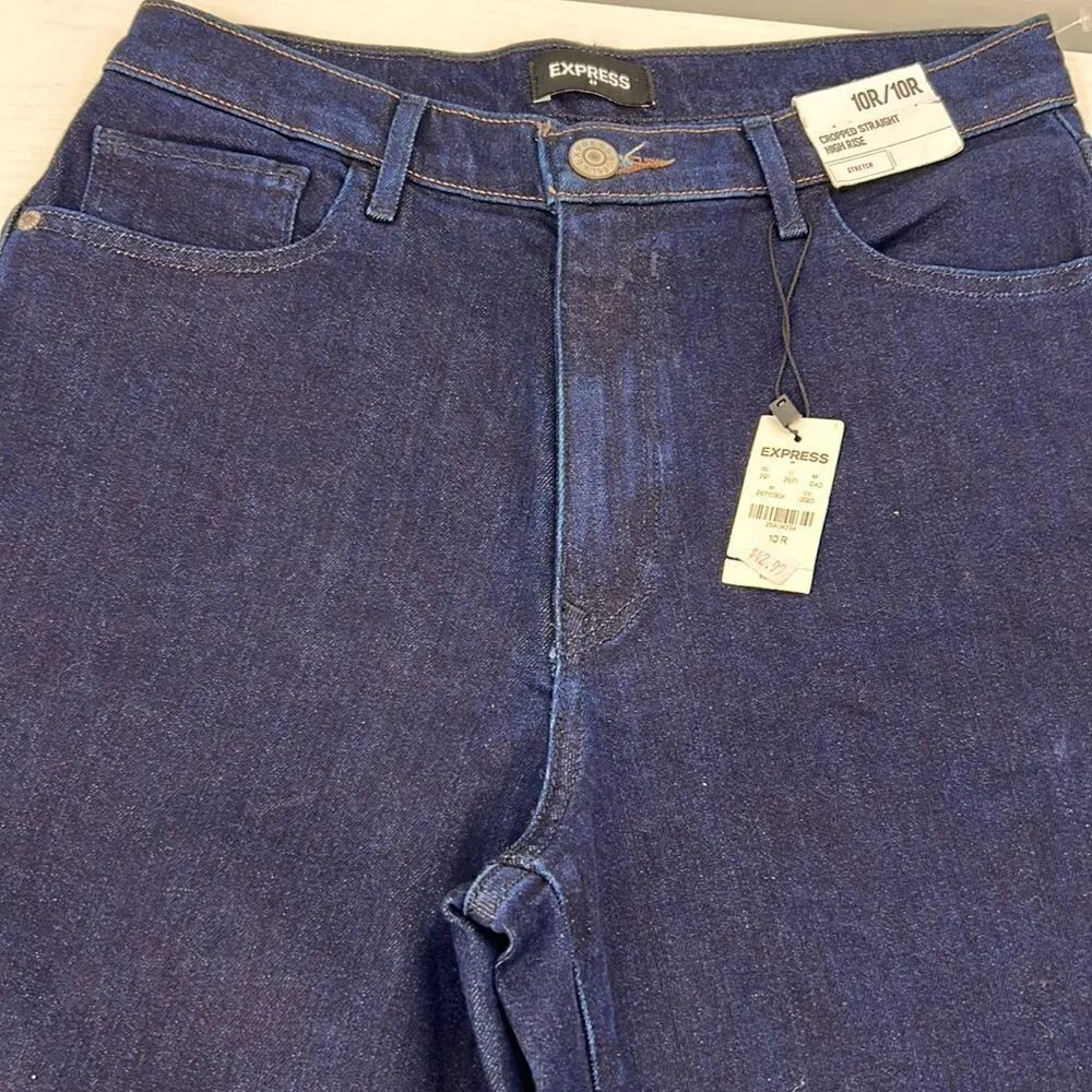 Express Cropped Straight High Rise stretch 10 jeans - Image 2