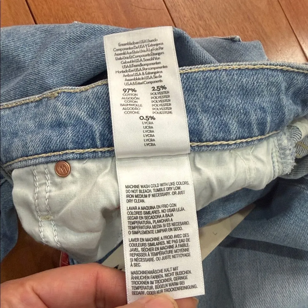 NWT MOTHER Women's The Lasso Sneak Wide Leg Jeans Size 29 Blue - Image 14