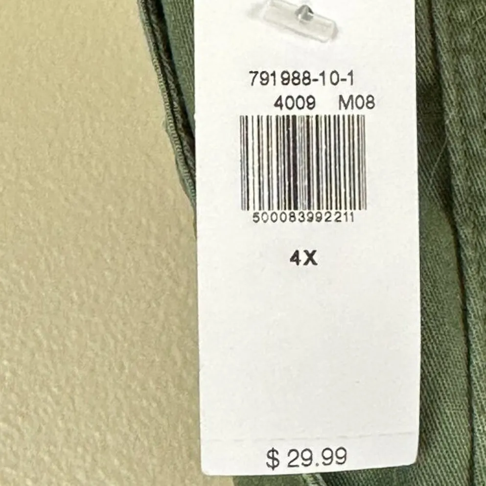 NWT Old Navy Shorts Plus Size 4X Green Cotton Twill Soft Vented Casual Summer - Image 5