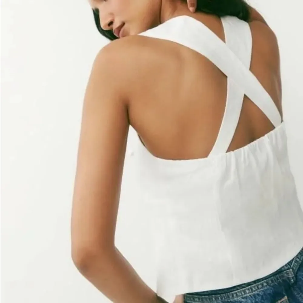 NWT Reformation Azalea linen top size 12 white - Image 6