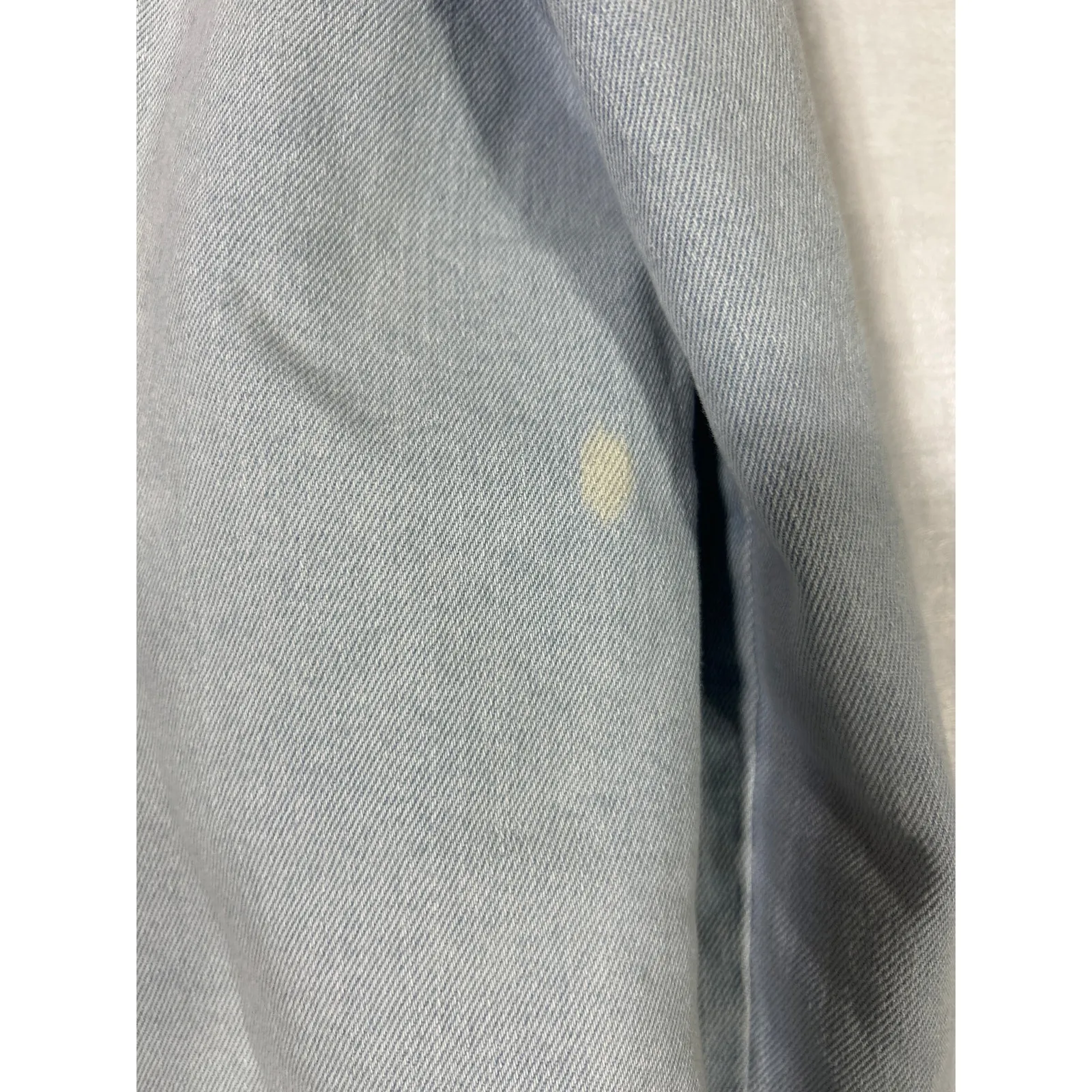 Blue B Jean Jacket Lrg Light Blue Denim Studded Long Puff Sleeve Western Dress Size L - Image 11