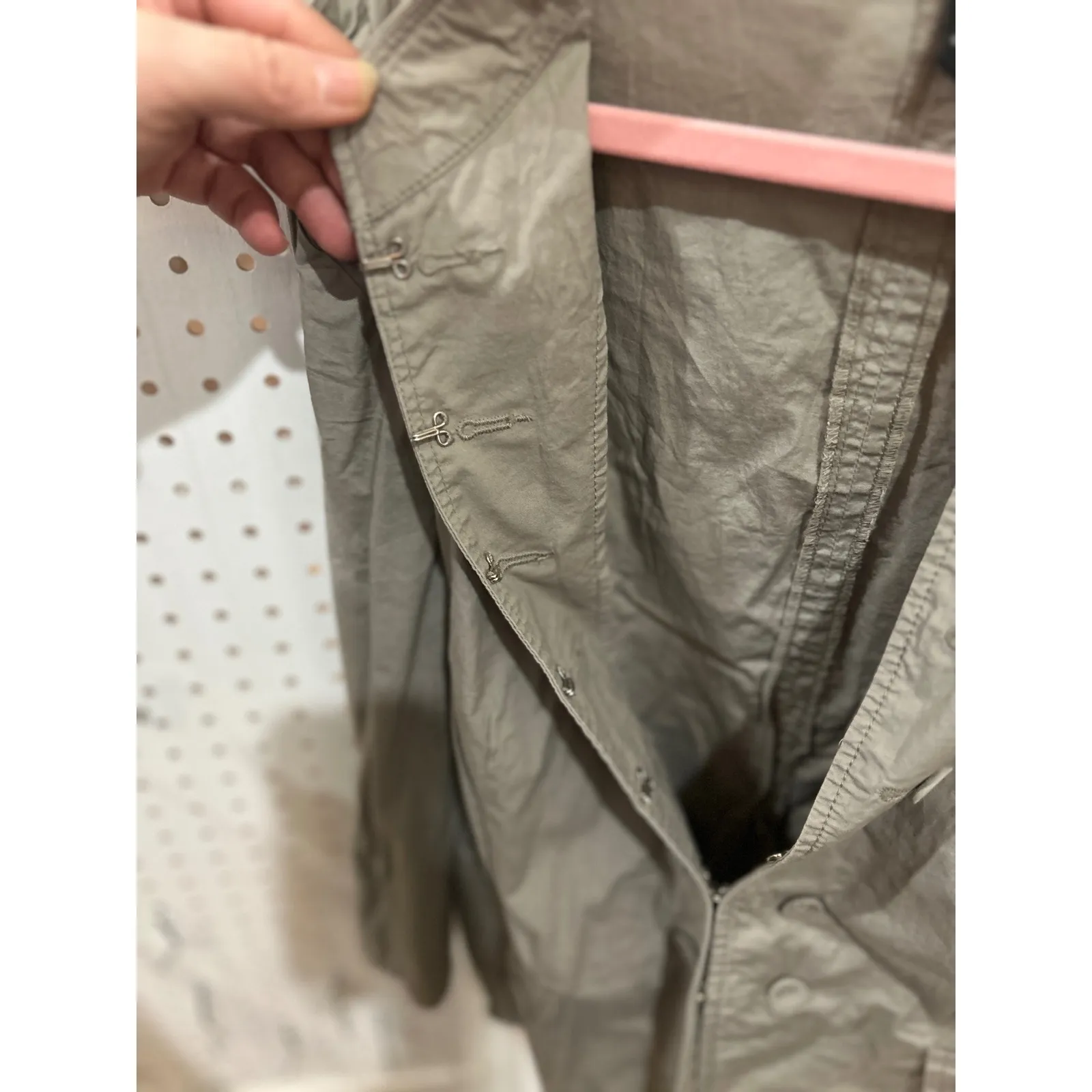 INC International Concepts Womens Jacket Taupe Double Breasted Mandarin XL Tan - Image 4