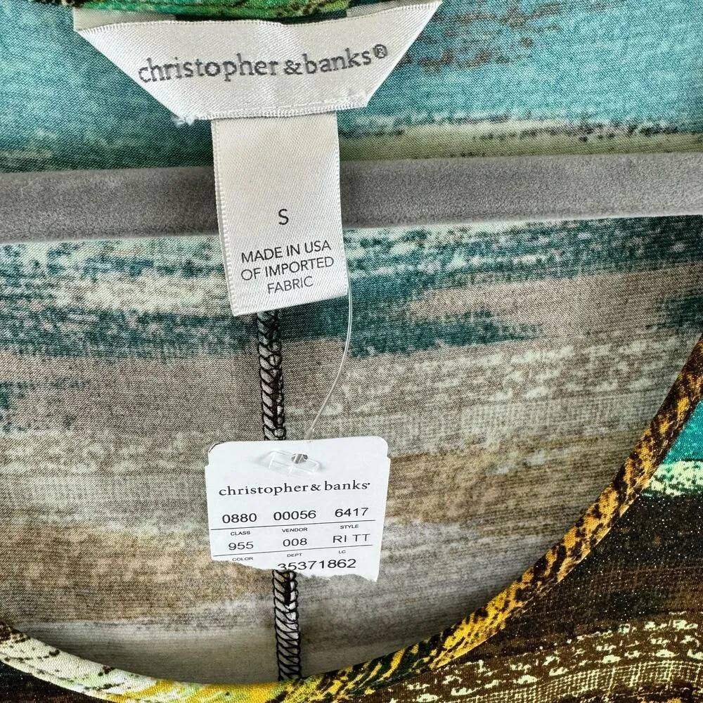 Christopher & Banks NWT Sleeveless Scoop Neck Shimmery Stretchy Maxi Dress Sz S - Image 4