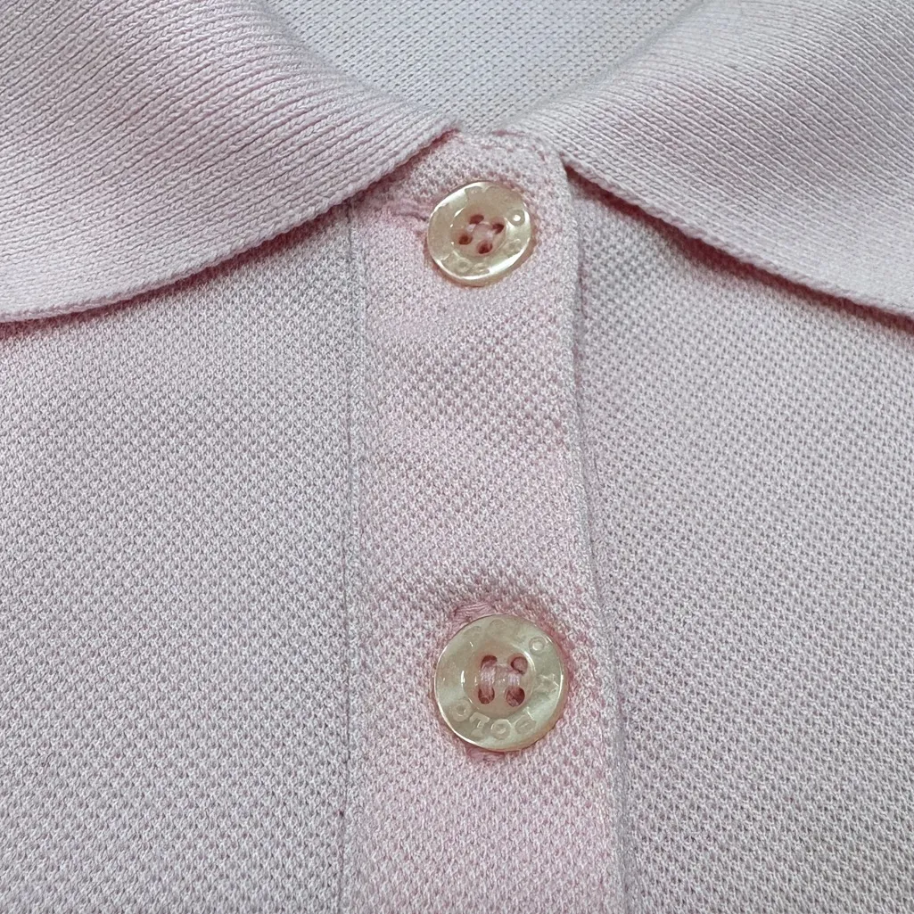 🌟RALPH LAUREN🌟 POLO LARGE LOGO COTTON PIQUE SLIM FIT POLO SHIRT PINK SZ L - Image 4