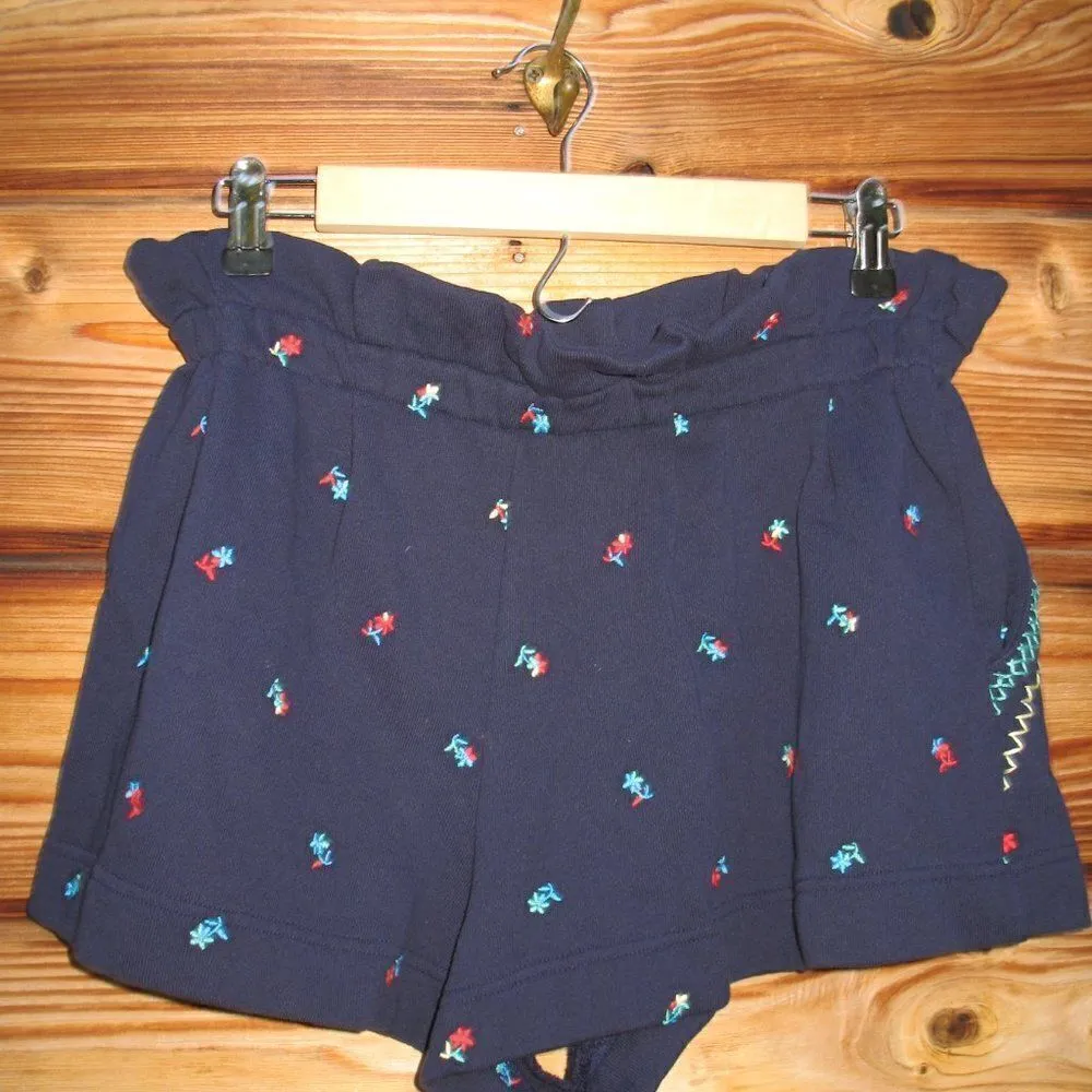 NWT Something Navy Blue Floral Embroidered High Waist Shorts - Image 6