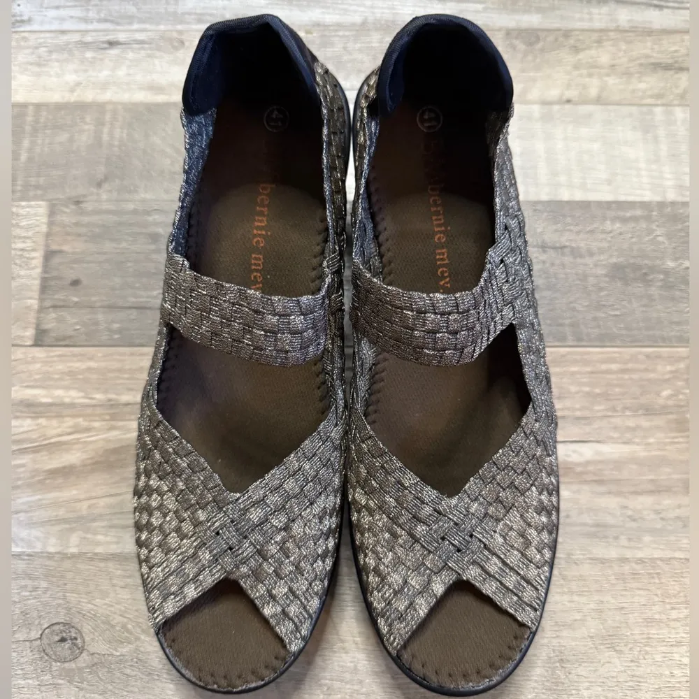 Bernie Mev Woven Silver Sandals size 41 Gray - Image 6
