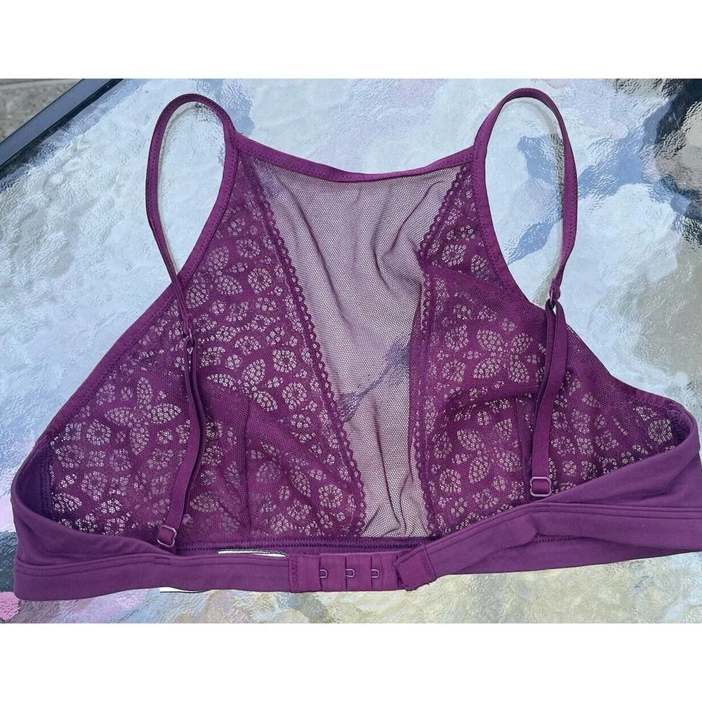 Victoria's Secret Dream Angels Plum Purple Lacey Bralette Size Medium No Wire - Image 2