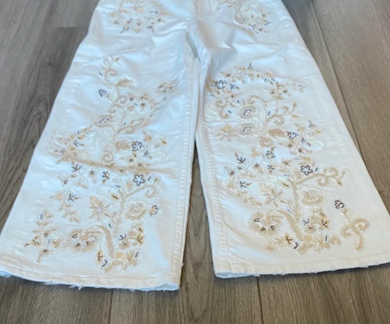 ZARA The Western Embroidery Culottes White Size 2 - Image 3