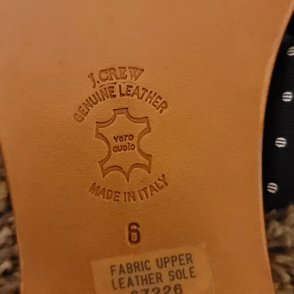 NWOT! J.Crew Womens Navy Polka Dot Genuine Leather Thong Sandals ITALY 6 - Image 4