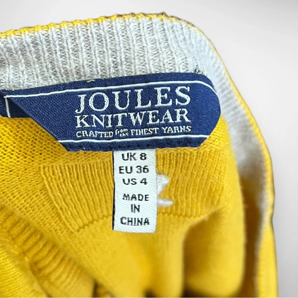 JOULES KNITWEAR Women's Charming Miranda Bee Jumper Sweater Size 4 | EUC Yellow - Image 7
