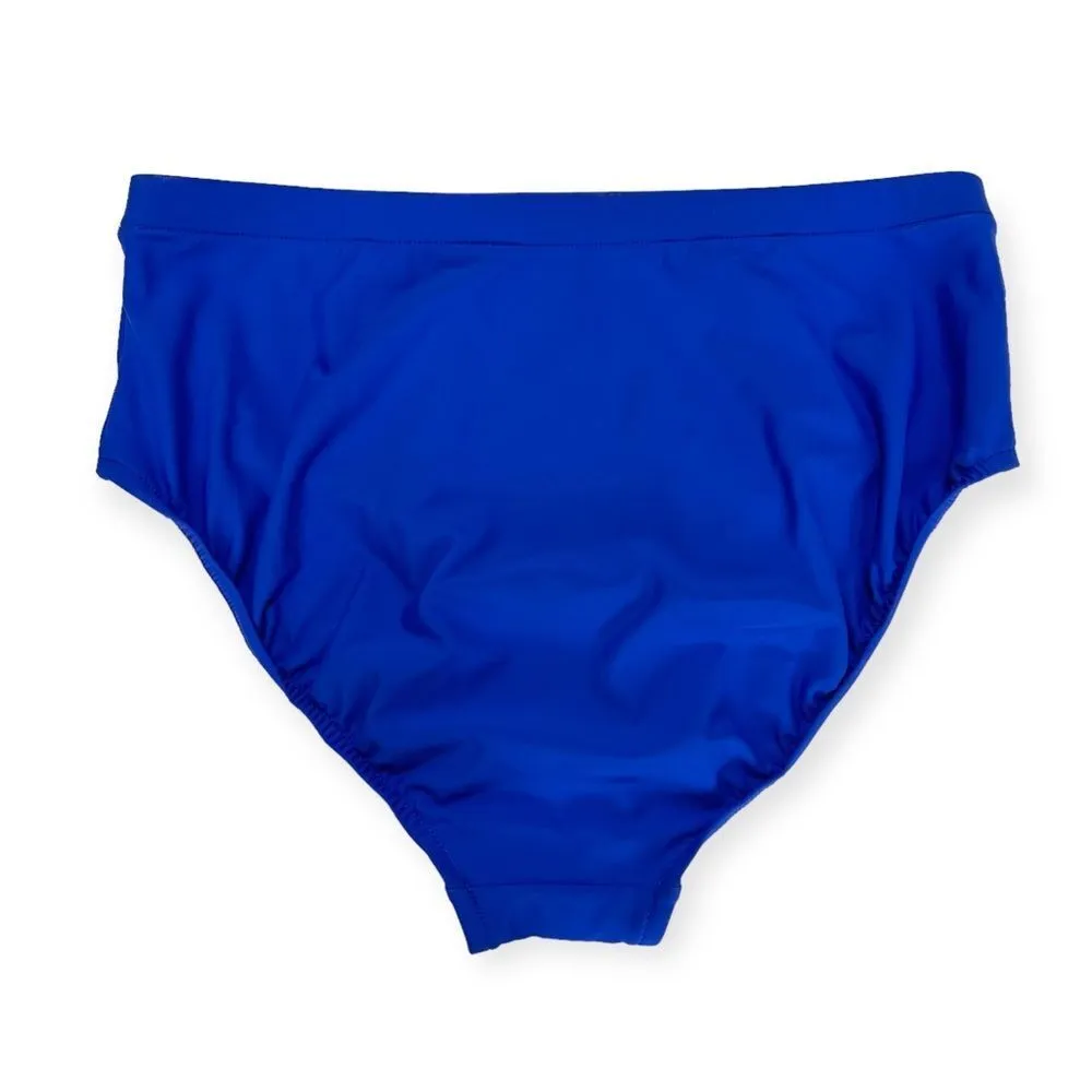 🔃Blue High Waisted Bikini Swimsuit Bottom Size L - Image 2