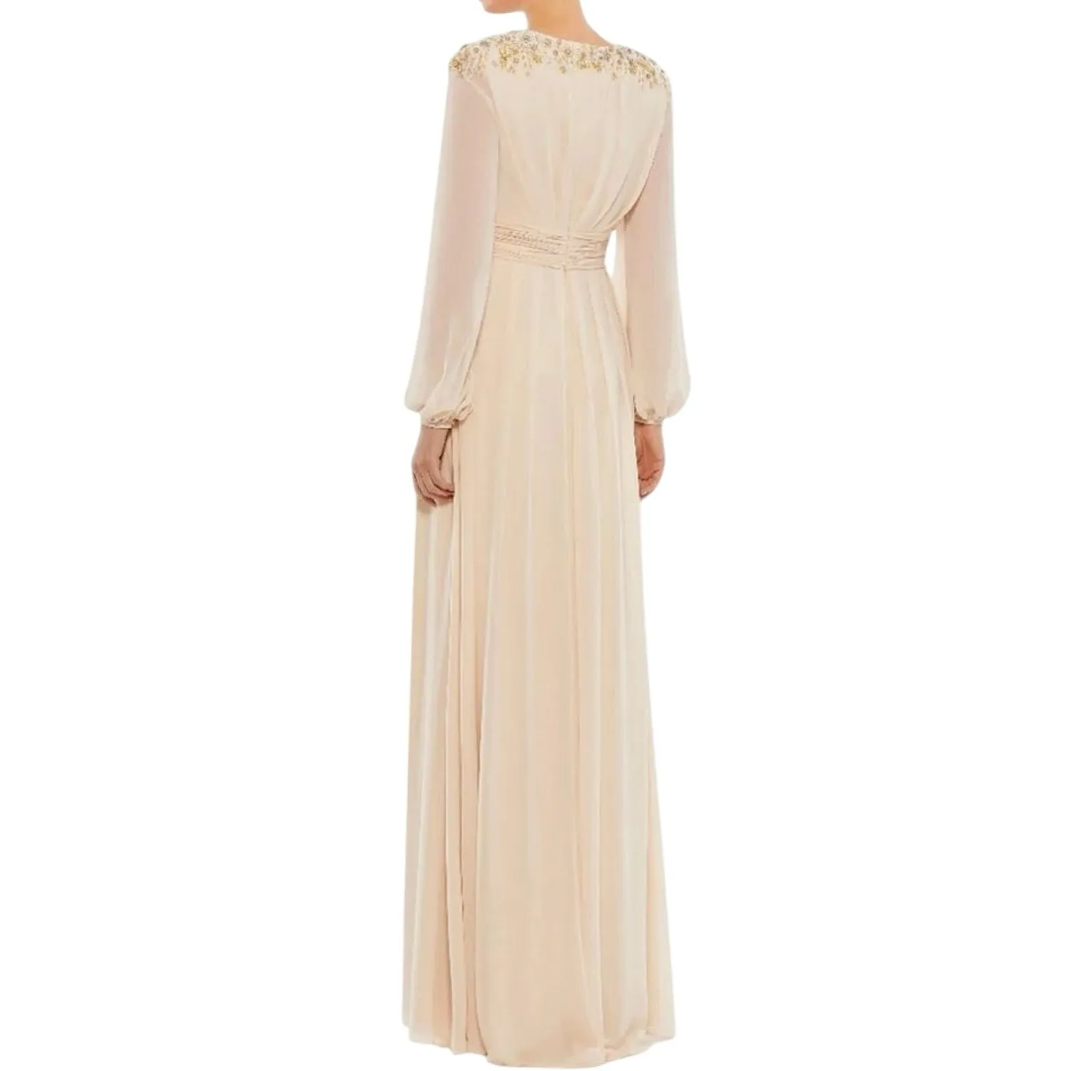 MAC DUGGAL 55694 Embellished Shoulder Blouson Sleeve Gown Sz 10 New w/ Tag $498 - Image 3