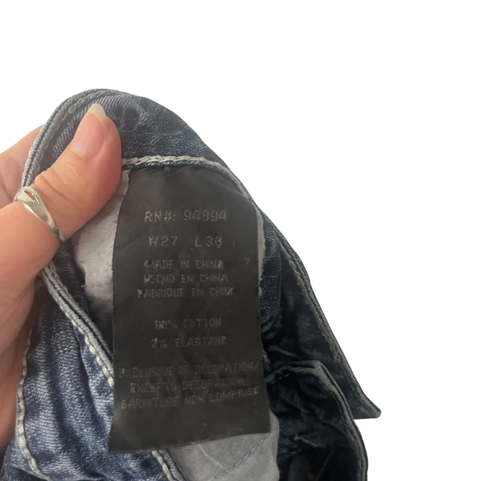 Cedar Rose Women's Size 26 X 36 Tall Rodeo Medium Wash Straight Leg Jeans Blue - Image 7