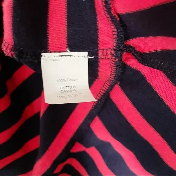 J. Crew Peplum Top Striped Short Sleeve Red & Blue Shirt Size XS Nautical Preppy - Image 7
