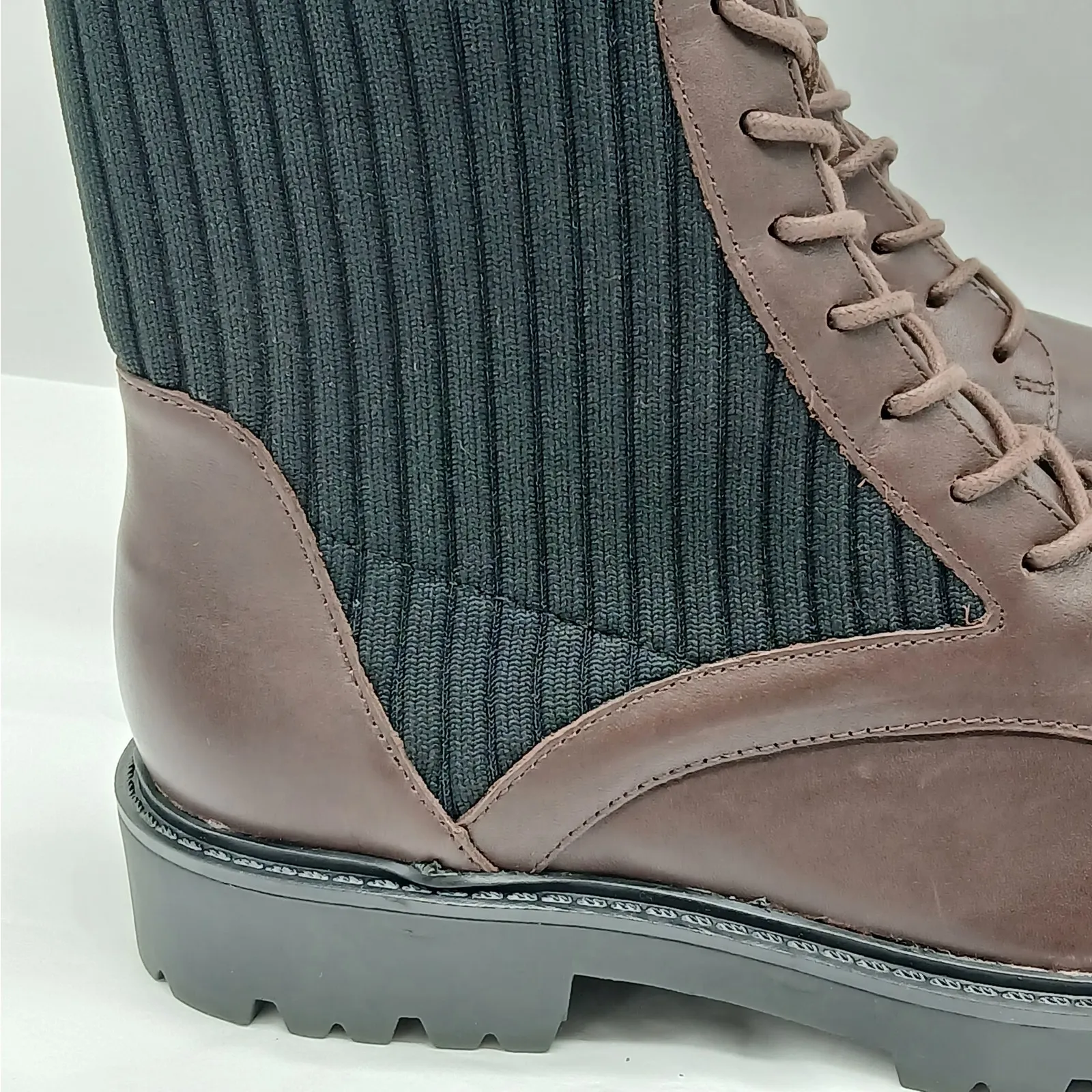 Charles David Remy Combat Boots Womens 7 Brown Moto Lug Sole Low Platform Biker - Image 5