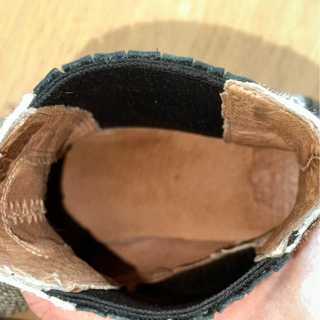 UGG Boots Camden Exotic Calf Hair Chelsea Ankle Booties Women Size 6 Speckled - Image 11