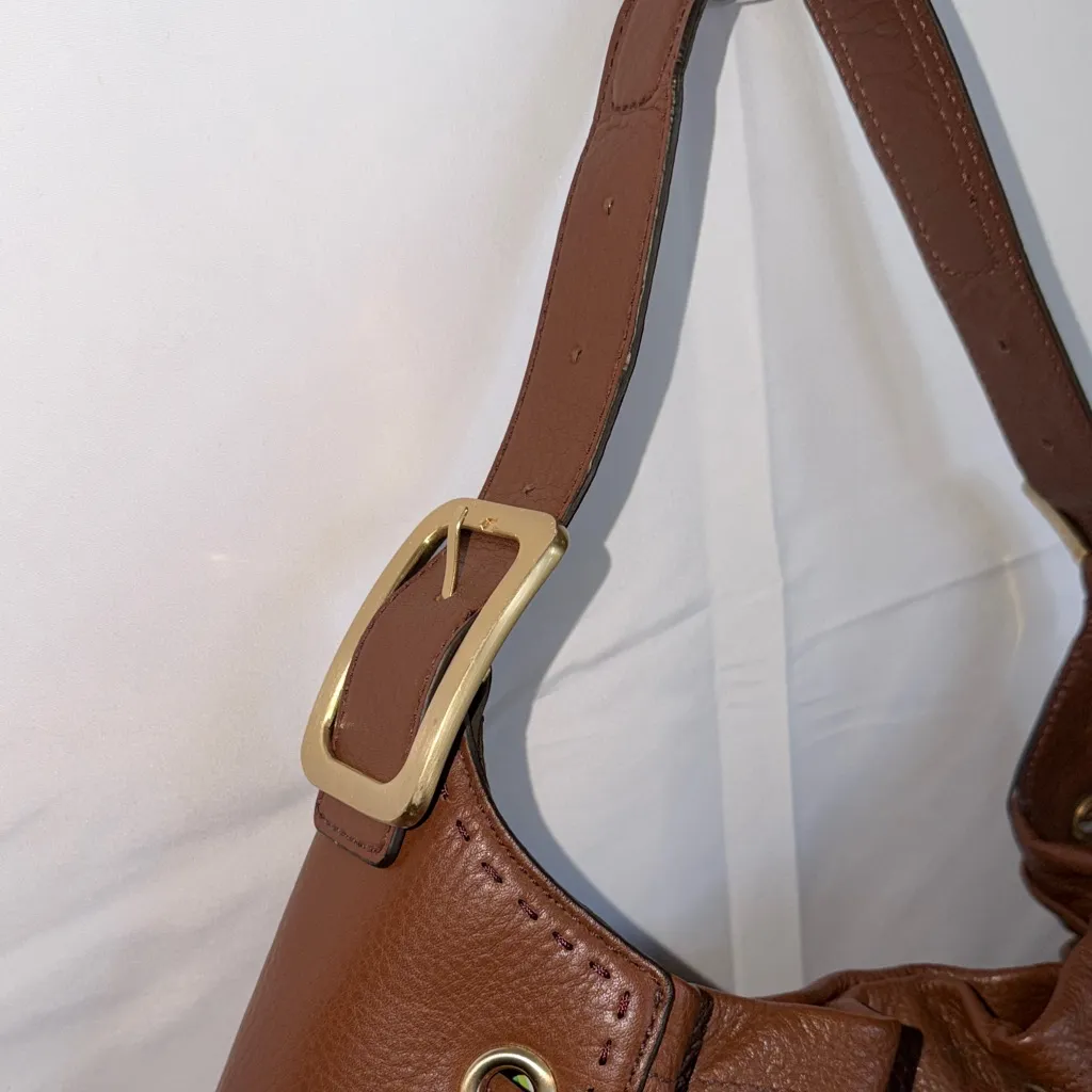 Cole Haan Rich Brown Leather Hobo Bag - Image 3