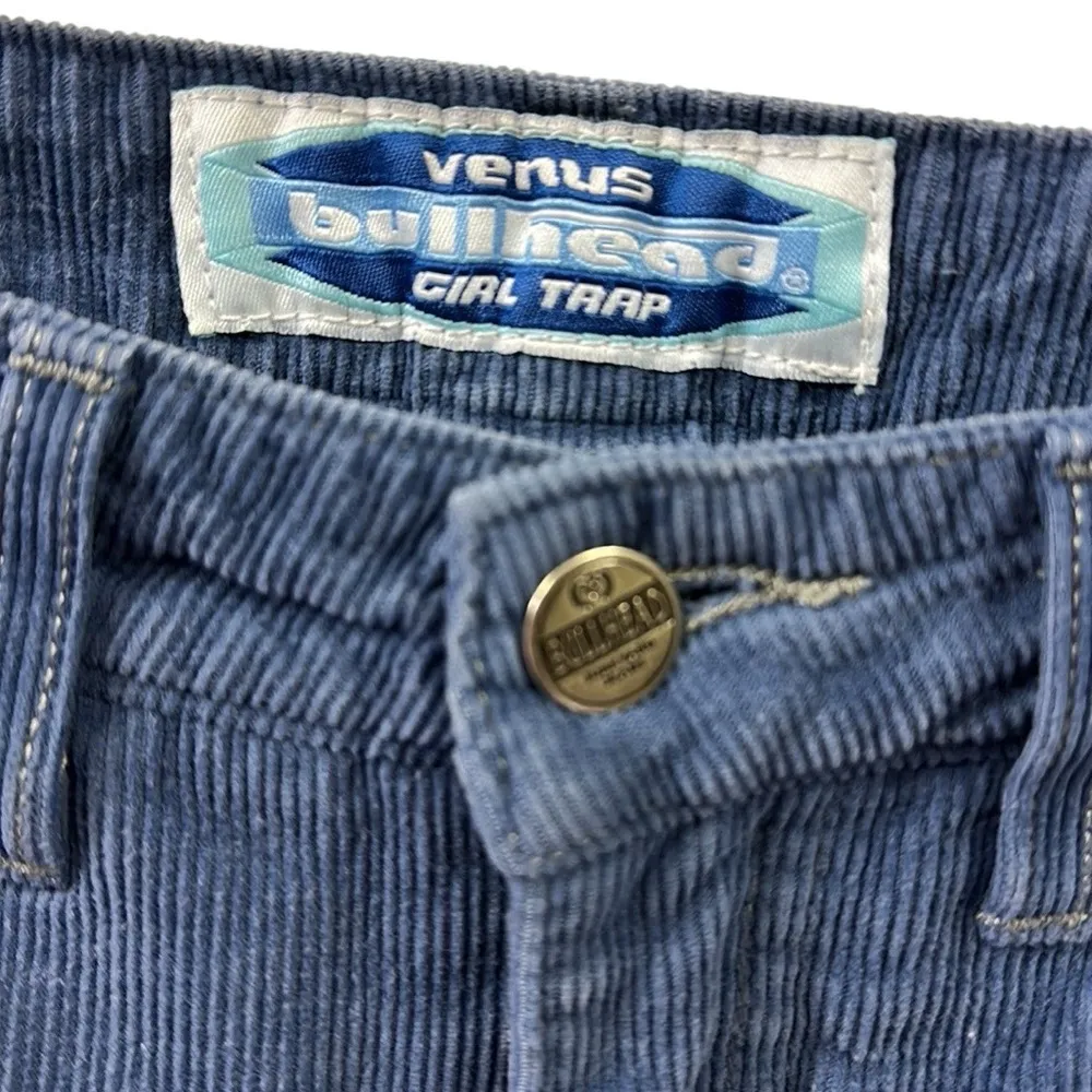 Venus Bullhead Girl Trap Cotton Blue Corduroy Bootcut High Waist Pants Juniors 7 - Image 8