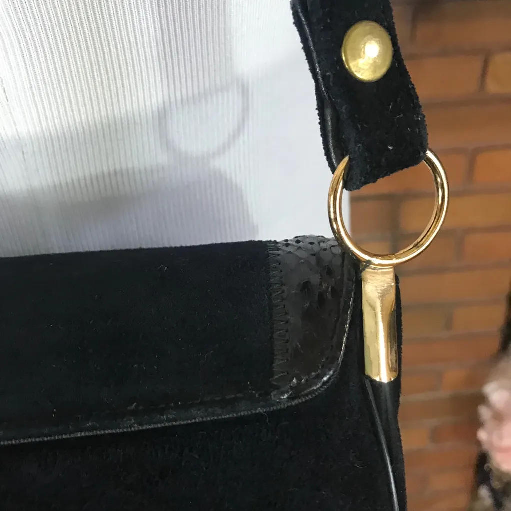 VINTAGE 1960'S CAPRICE ORIGINALS BLACK SUEDE & BROWN SNAKESKIN - Image 5