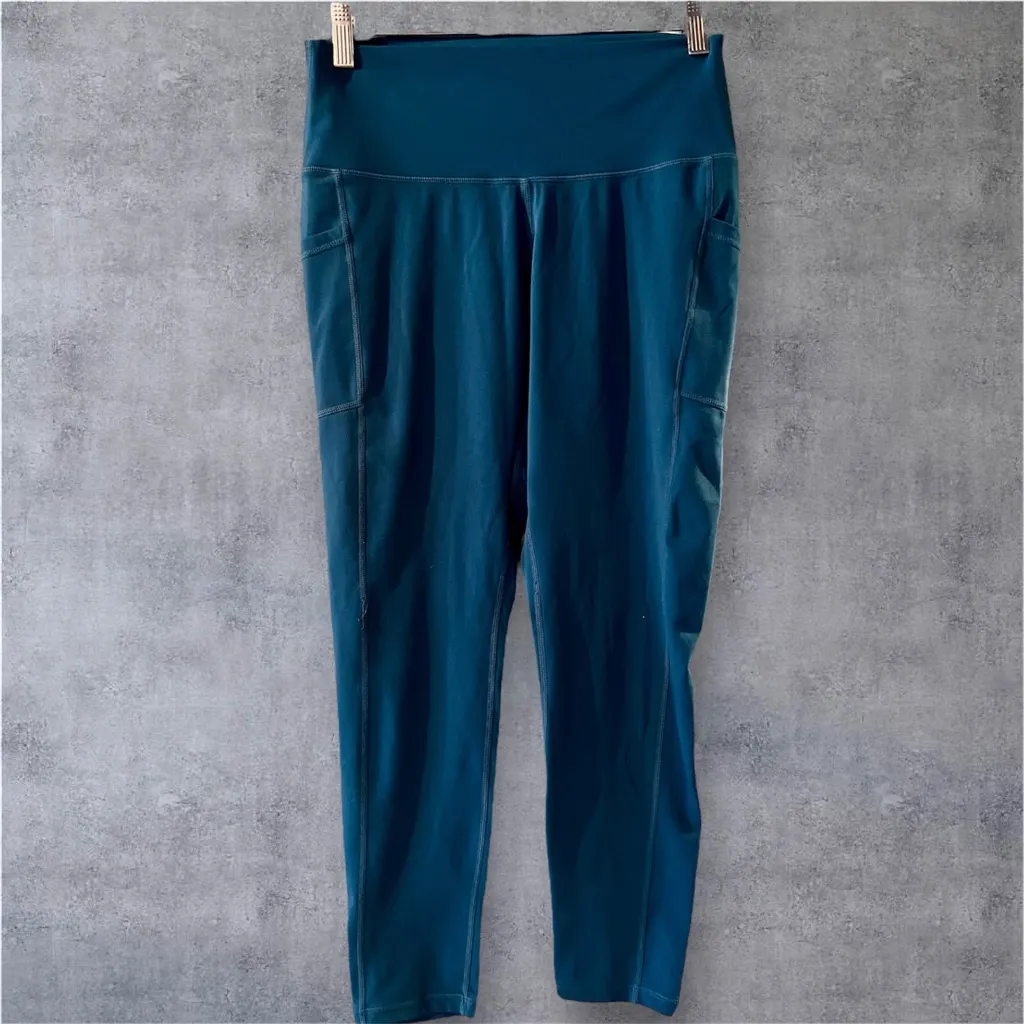 Colorfulkoala Women's Leggings High Waisted XL Ankle Pocket Teal Athleisure Yoga - Image 5