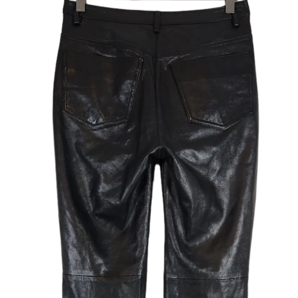 Vintage BEBE Leather Straight Leg Pants Size 4 - Image 5
