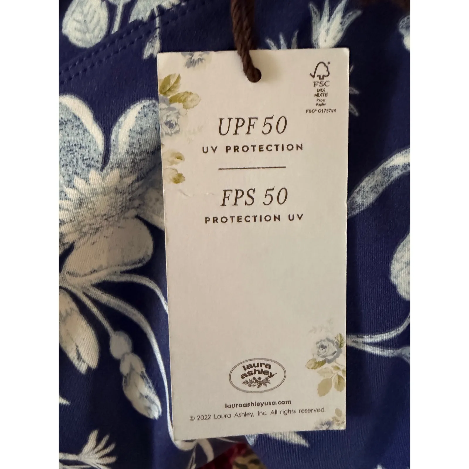 NWT Laura Ashley Golf Tennis Skort Skirt Floral Printed Navy UPF R4 SZ M - Image 3