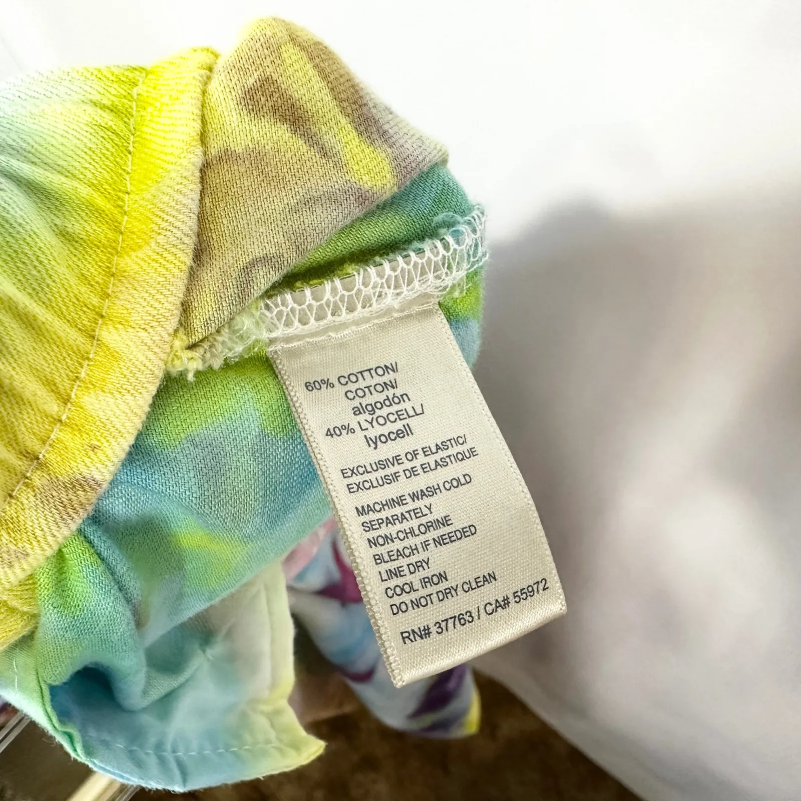 Rafaella XL Cropped Pants Handmade Tie Dye Elastic Pull On Palazzo Blue 544 - Image 8