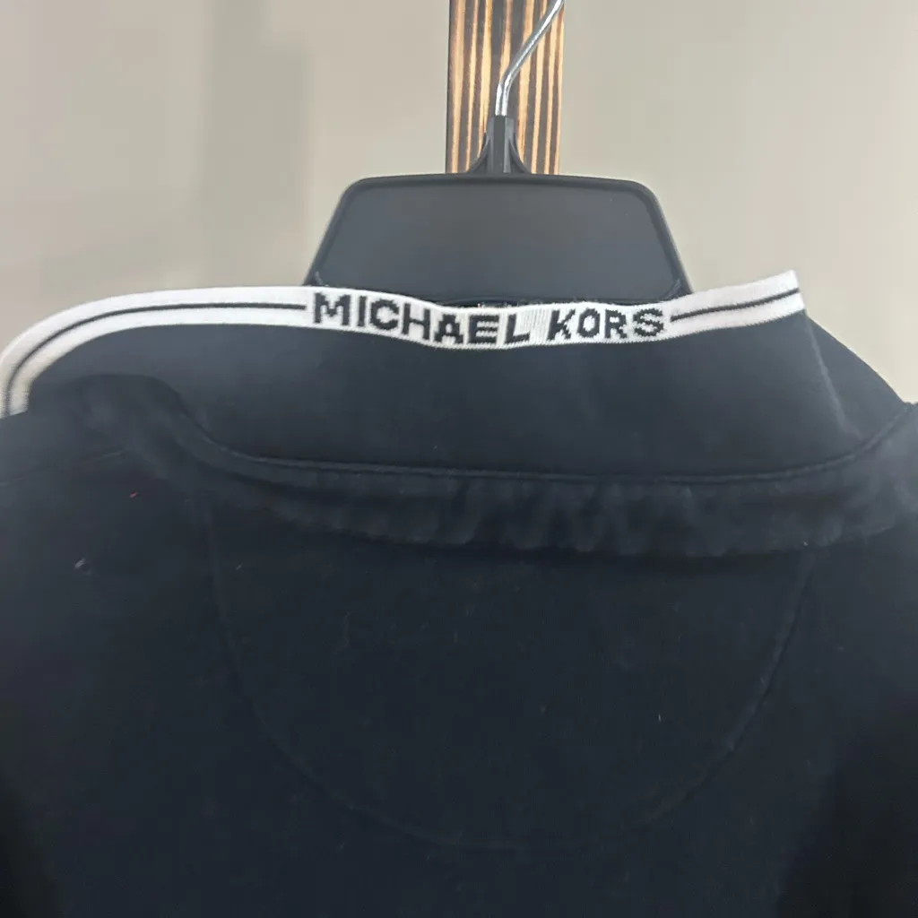 Michael Kors MK Logo Black Button Down Polo Shirt Women’s Size XL - Image 5