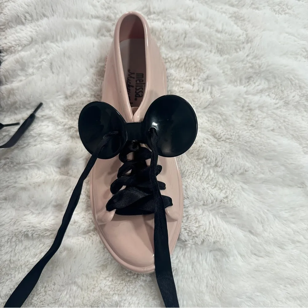 Melissa Size 5 Pink Black PVC Disney Mickey Mouse Sneakers Shoes Minnie Mouse - Image 5