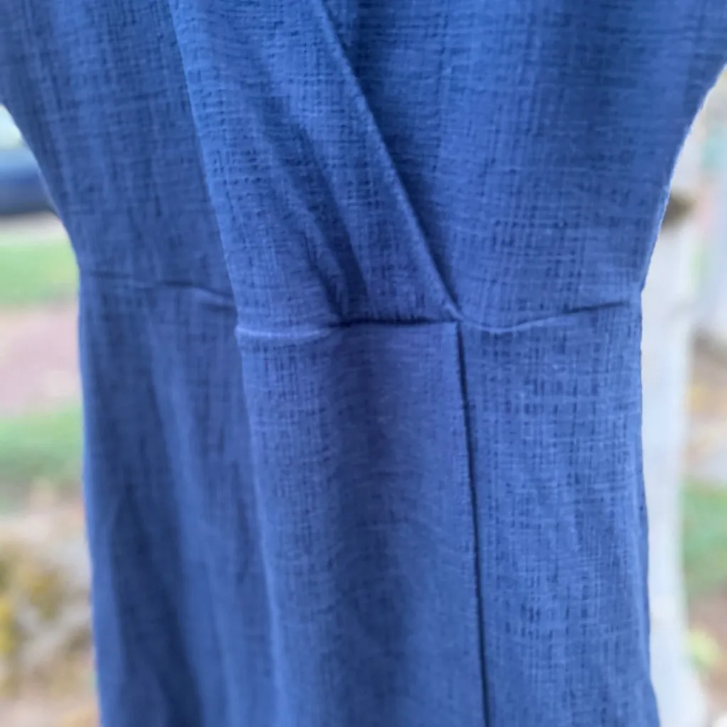 Madewell Women’s Blue dress short sleeve faux wrap mini size small - Image 3