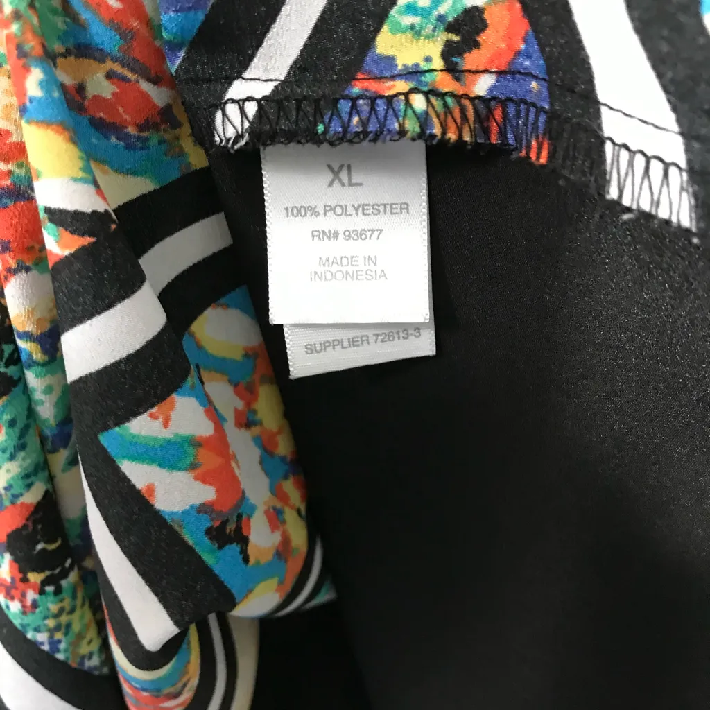 Bisou Bisou Multicolor Print Sleeveless Shirt Blose Top XL EUC - Image 4