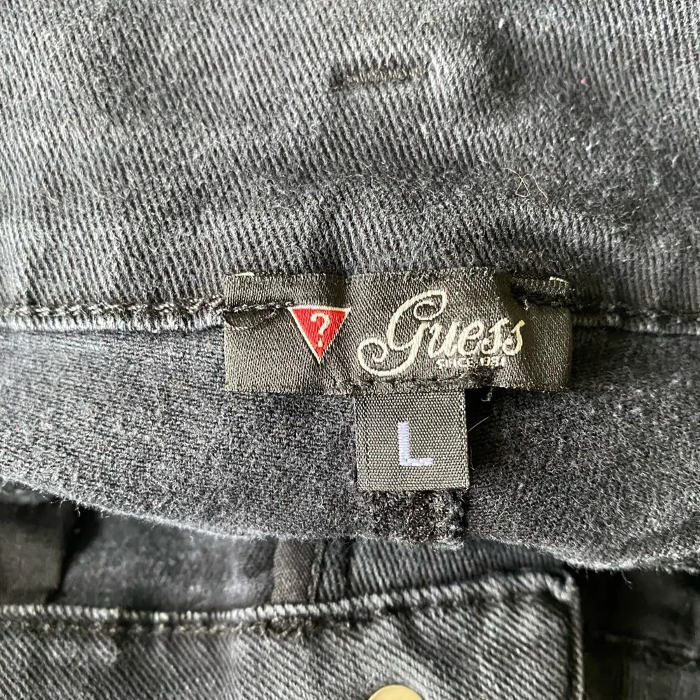 Guess High Waisted Black Jean Shorts Button Down Detailing Women’s Size Large! - Image 2