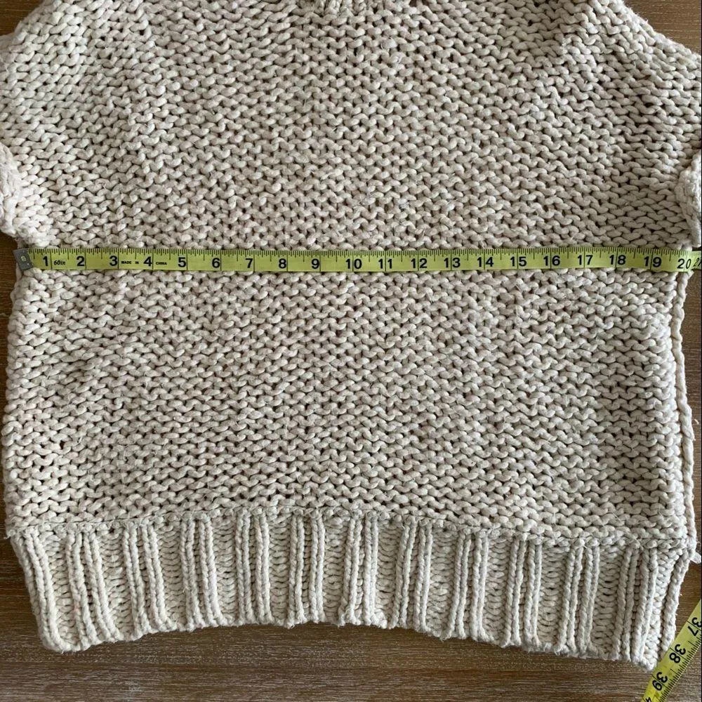 Free People Chunky Cotton Knit Cowl Neck Sweater - Image 9