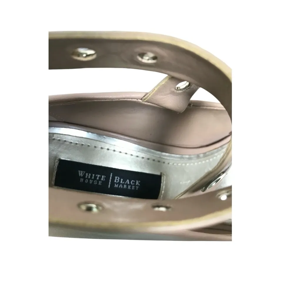 White House Black Market Leather Alyse Strappy Stilettos Shoes. Size 7 M. - Image 5