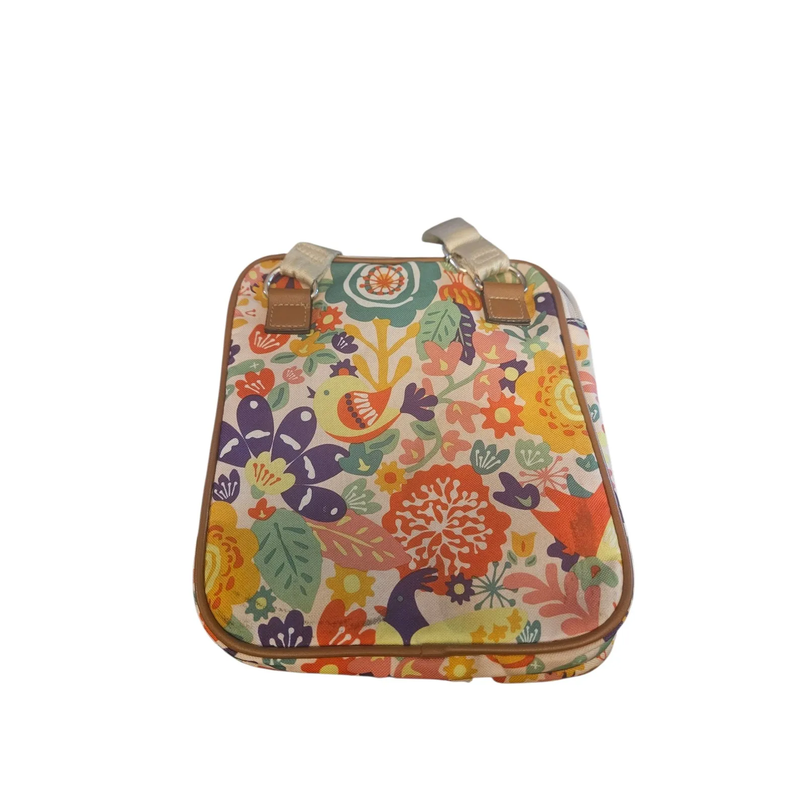 Lily Bloom Floral Crossbody Bag Multi Color Birds Flowers Adjustable Strap - Image 2