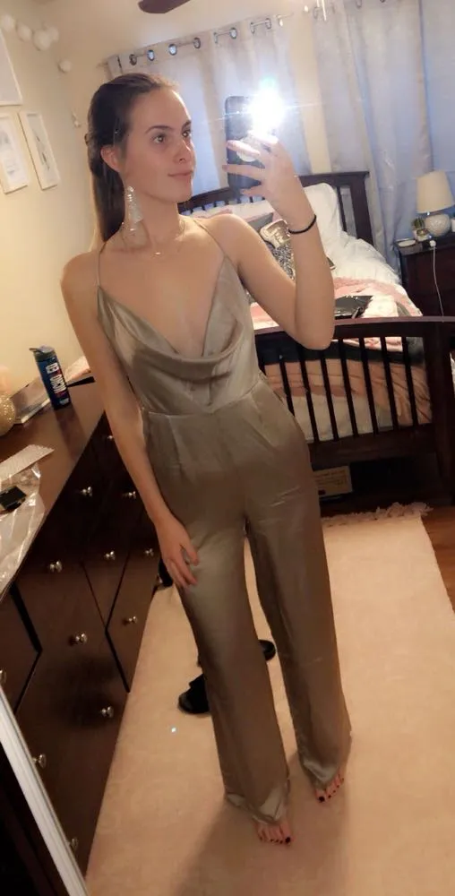 Tobi Pewter Satin Jumpsuit - Image 2