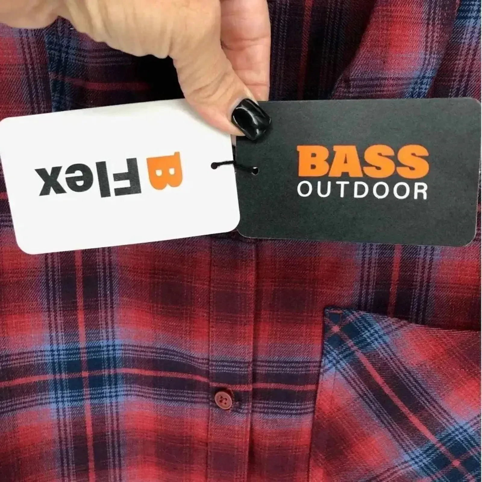 BASS OUTDOOR Plaid Long Sleeve Flannel Button - Image 8