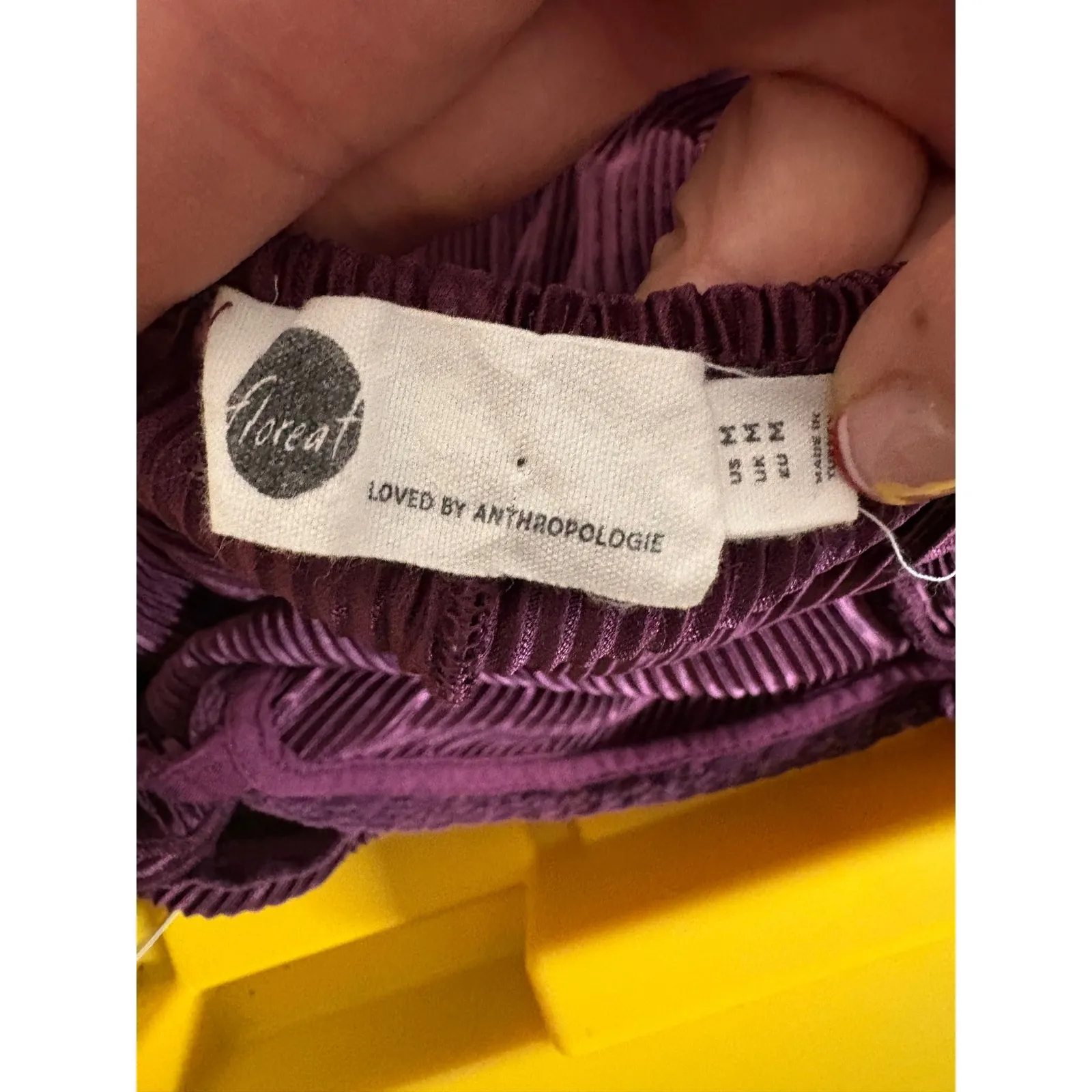 Floreat Anthropologie Plum Velvet Plunge Neck Ruffle Strap Wide Leg Jumpsuit M Purple Size M - Image 8