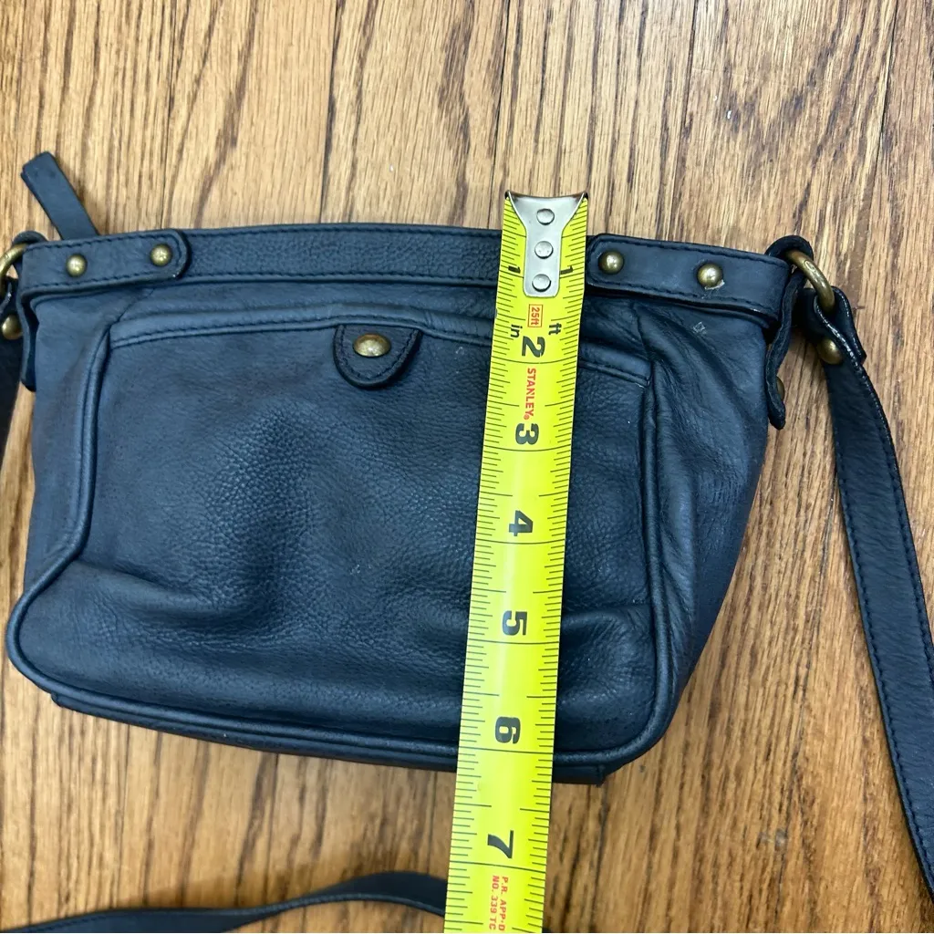 MASSIMO DUTTI Navy Blue Buttery Soft Leather Crossbody Purse - Image 13