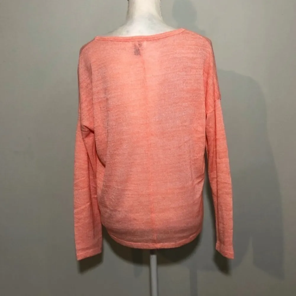 NWOT  Neon Coral Pink Knit Sweater Top New - Image 3